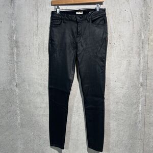 Warp + Weft JFK New York City Skinny Coal Coated Black Jeans Women's Size 28 6